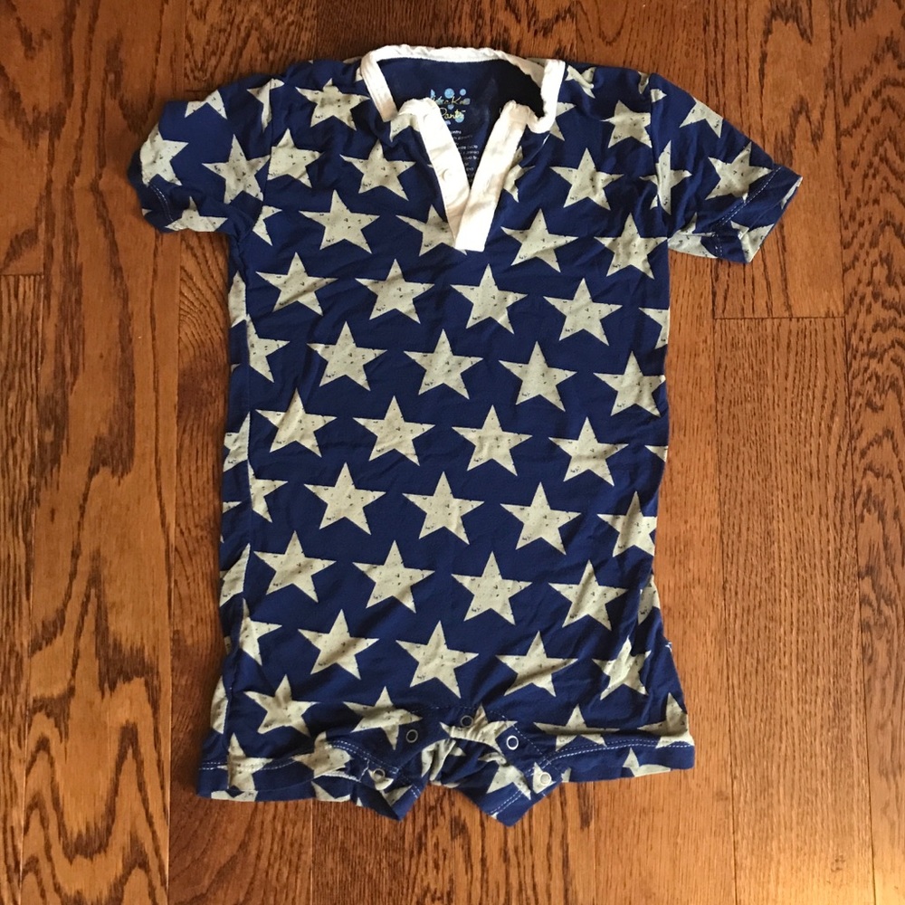 Kickee Pants vintage star henley romper